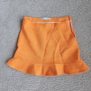 Zara Orange Mini Skirt